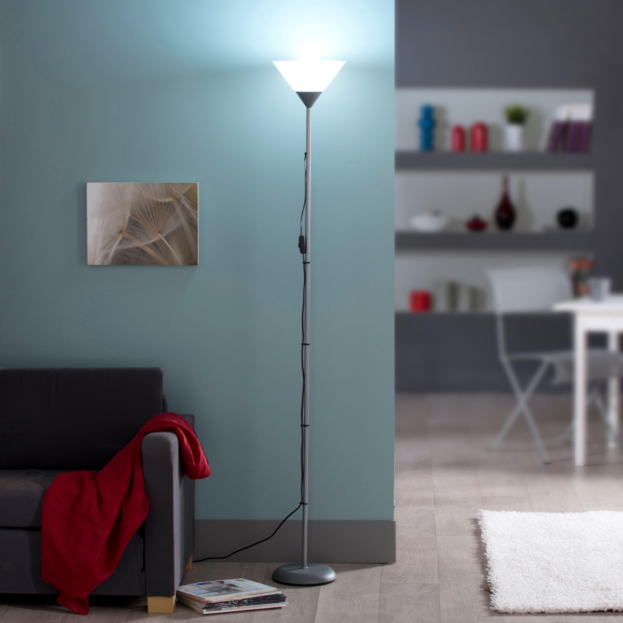 11984375 Торшер «Конус-1» 1xE27х60 Вт, пластик, цвет серебристый Santreyd  - Вид №4