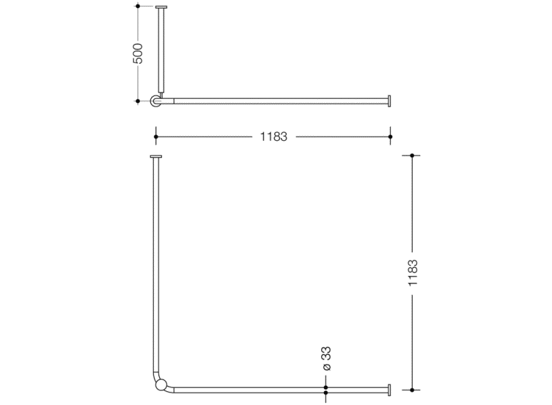 801.34.1161 Карниз с потолочным подвесом HEWI Serie 477/801  - Вид №3