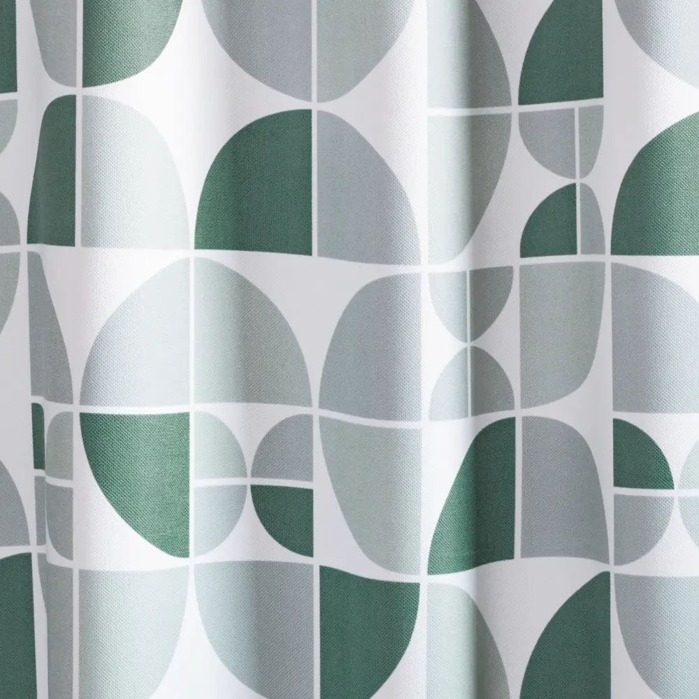 Штора на ленте Круги 160x260 см цвет зеленый GARDEN STLM-2002755 - Вид №1