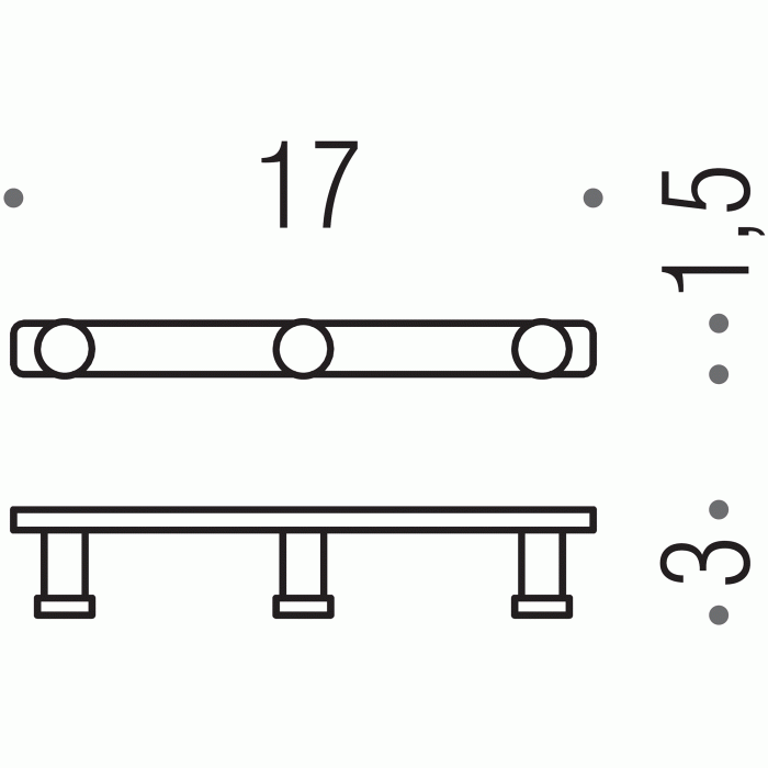 W4257 Планка с 3-мя крючками COLOMBO TIME Colombo Design - Вид №2