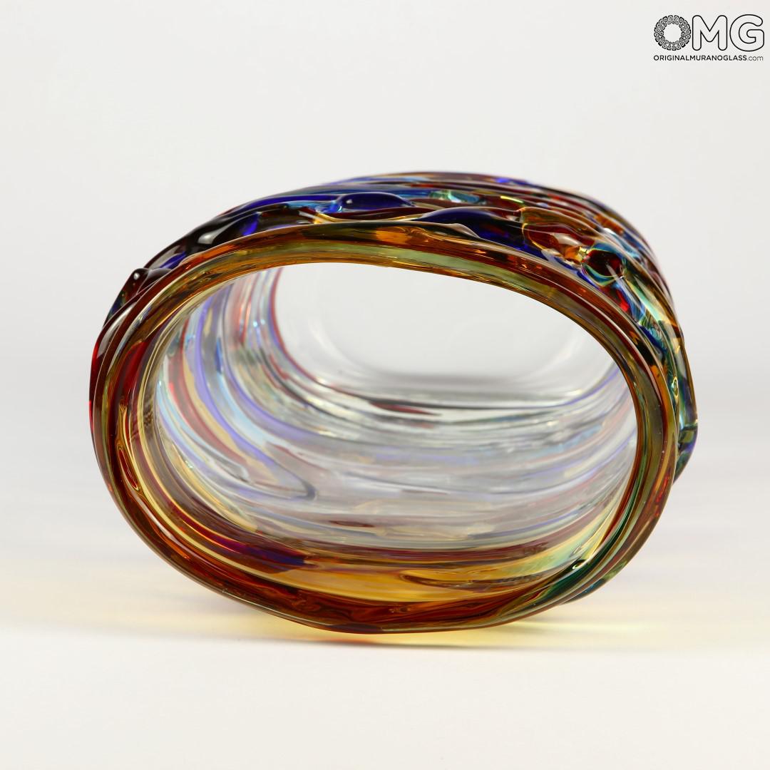 2653 ORIGINALMURANOGLASS Классическая ваза Арлекино - Original Murano Glass OMG 18 см  - Вид №1