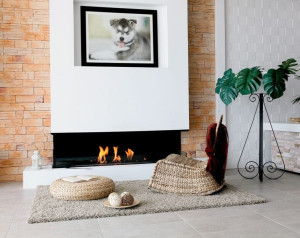 Встроенный камин с тройным фасадом из биоэтанола