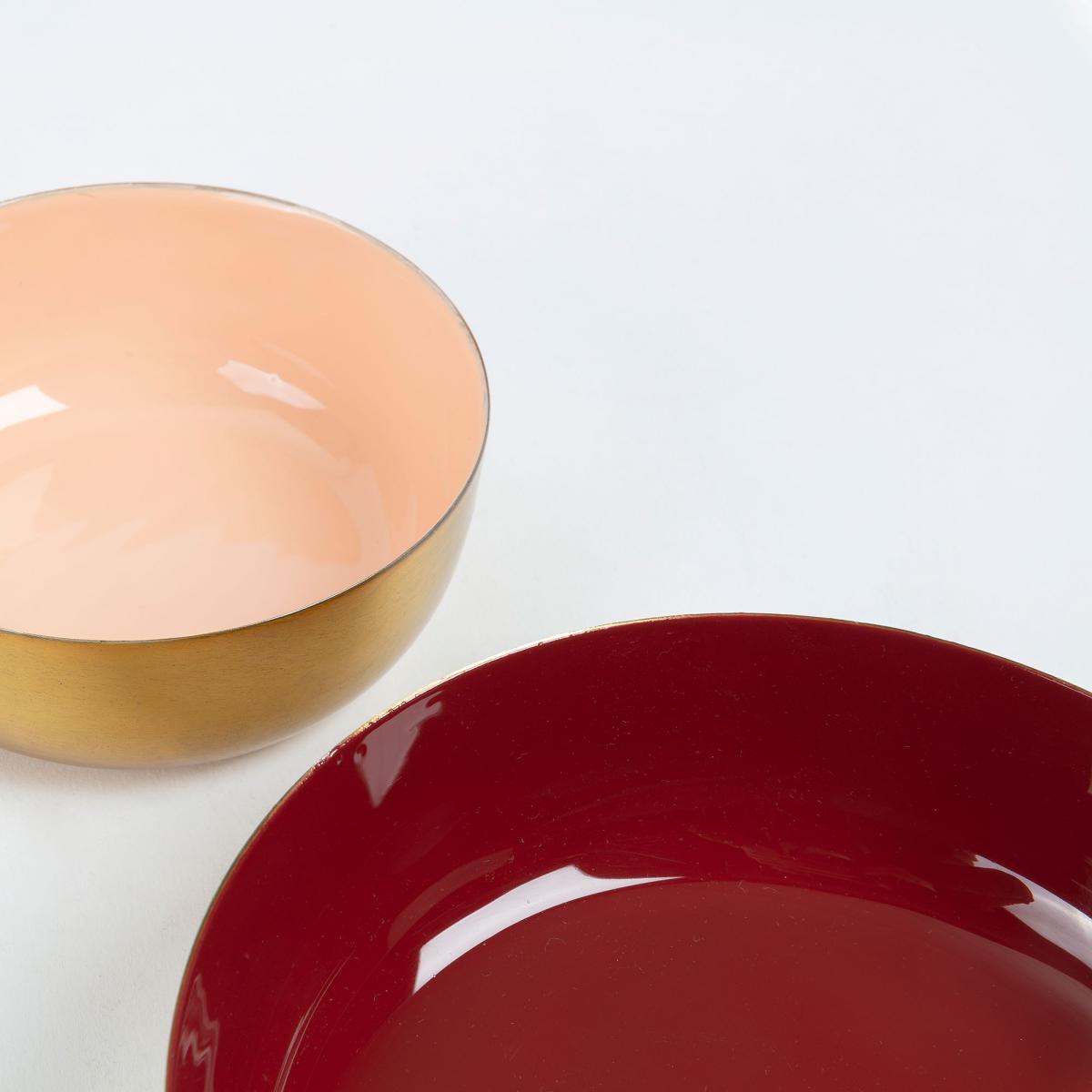 068888 Набор из 2 чаш латунная эмаль розовая бордовая La Forma Flurry  - Вид №1