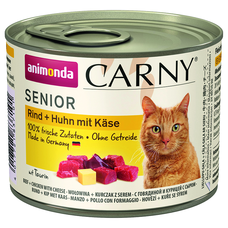 ПР0004578 Корм для кошек Carny Senior для стареющих кошек курица, сыр конс. 200г Animonda 