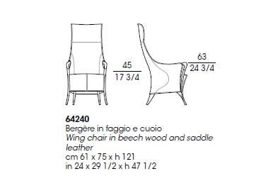 Кожаное кресло с высокой спинкой Giorgetti проекты ARCH-00035561 - Вид №3
