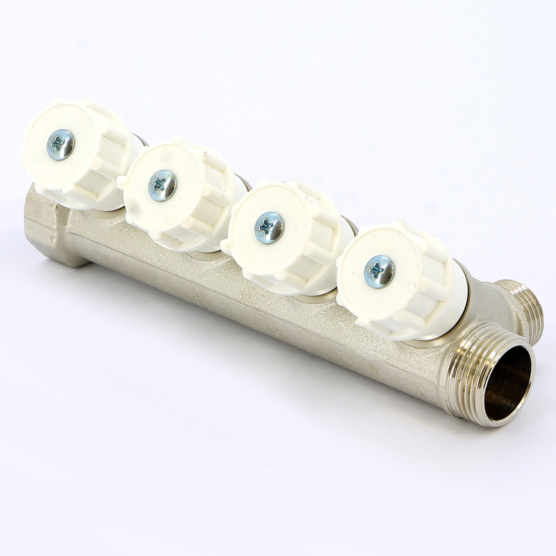 Коллектор НВ 3/4" с вентилями никелированный ITAP 4 выхода 1/2"Н 38мм 465344 - Вид №3