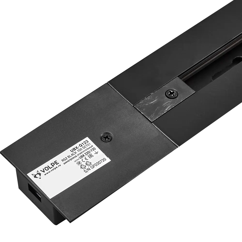 Трековый шинопровод Volpe Q123 1 м цвет черный STLM-2098258 - Вид №1