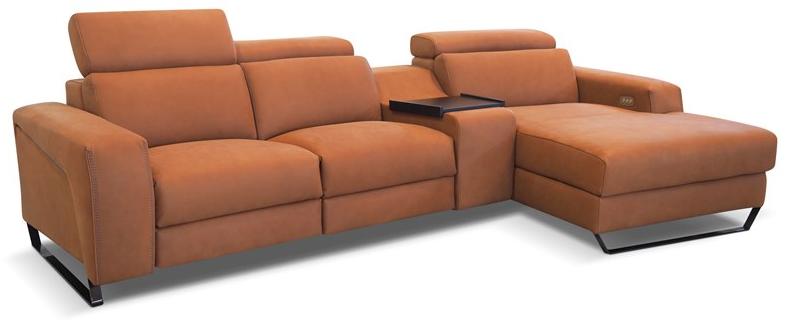 Rossini Sofas Секционный раскладывающийся кожаный диван с шезлонгом sun-id-1399131 - Вид №2
