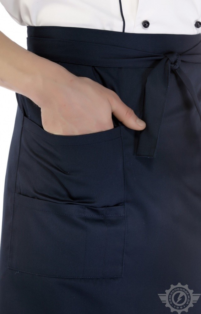 58753 Фартук "ГУРМАН" удлиненный цвет темно-синий  Одежда для официантов  размер Спецодежда  - Вид №6