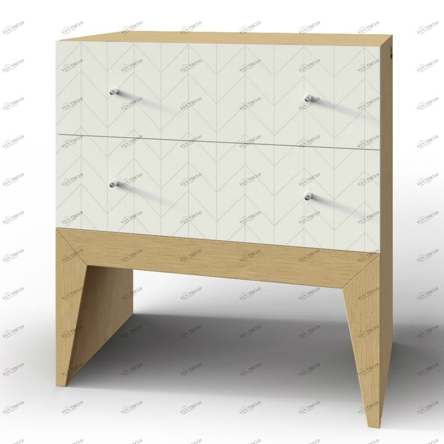 Тумба Still, 2 ящика, дуб, рисунок елка BraginDesign BR0259Б