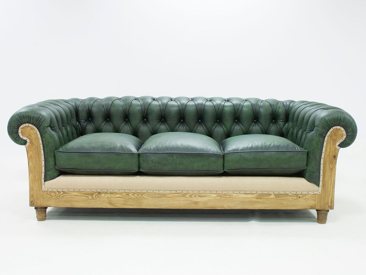 3-местный кожаный капитонный диван CREARTE COLLECTIONS Chesterfield Loor Essence ARCH-00061646