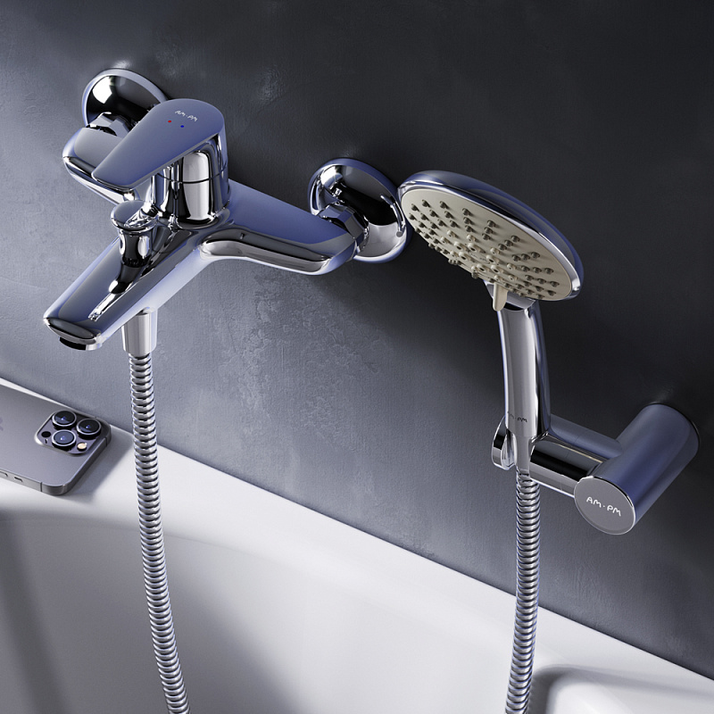 F85E15000 смеситель для ванны/душа душевой набор хром шт. AM.PM Joy - Вид №1