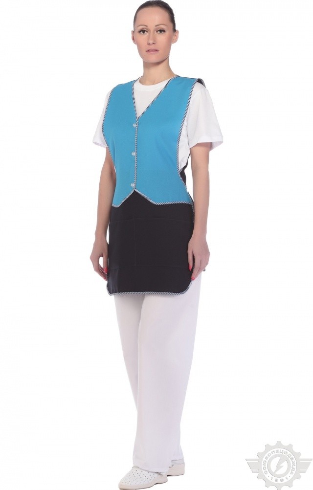 66211 Фартук-жилетка сине-голубой  Врач  размер 56-62 Спецодежда  - Вид №8