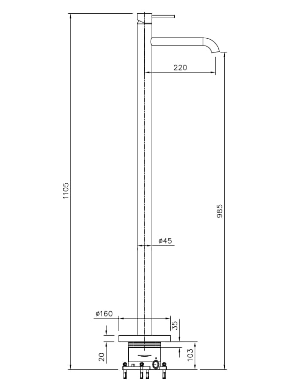 Однорычажный смеситель для раковины Lablù Vico ARCH-00001642 - Вид №1
