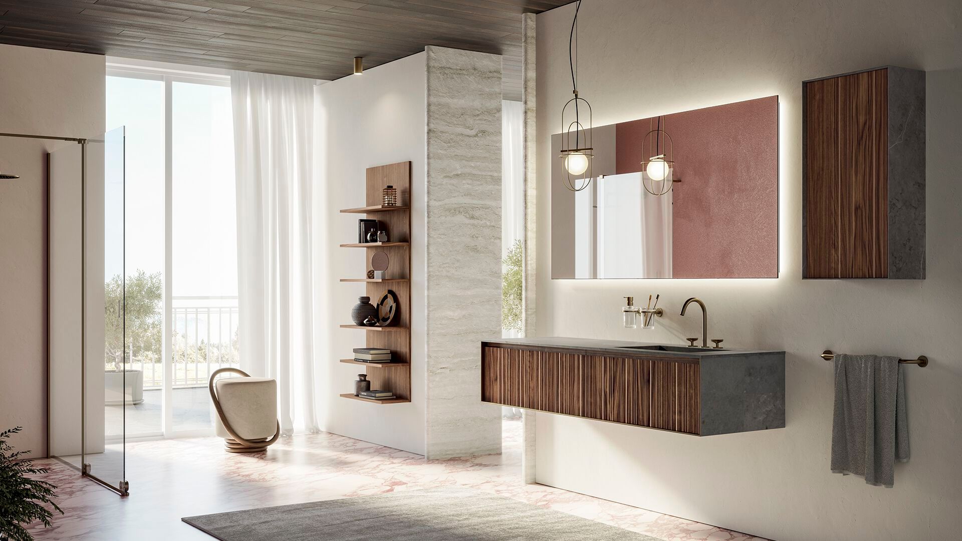 Зеркало для ванной со встроенным освещением INDA® ARCH-00083090 - Вид №5