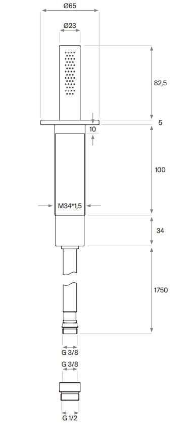 Ручной душ из нержавеющей стали с фиксированной струей для ванны COCOON Maison ARCH-00014599 - Вид №3