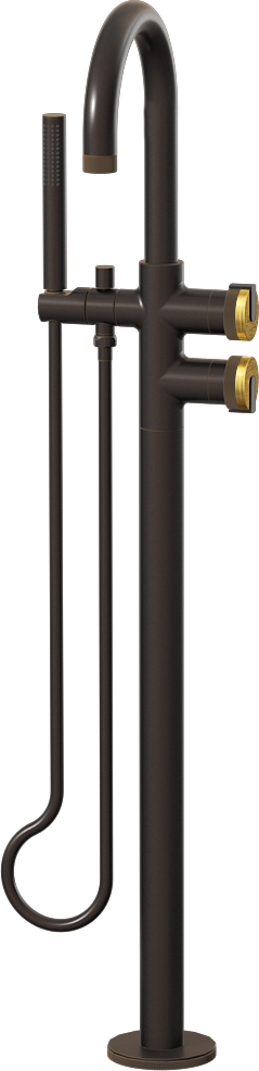 E-11554-R1BAU-L1BK-OB Смеситель напольный отдельностоящий (внешняя часть) GRAFF MOD+