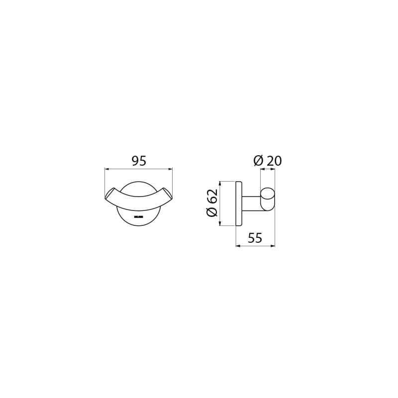4042P Двойной крючок полированная нержавеющая сталь DELABIE  - Вид №1
