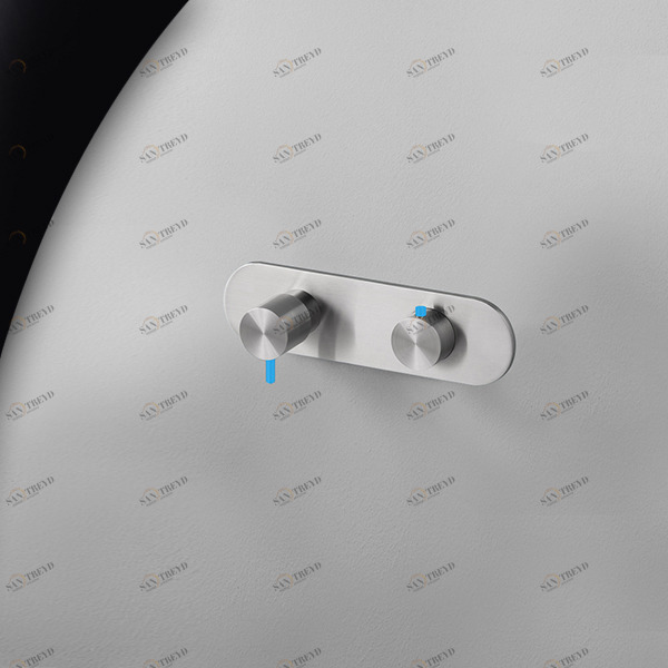 Термостат для душа матовая сталь с синей ручкой Toki Radomonte TKI53SCIL26