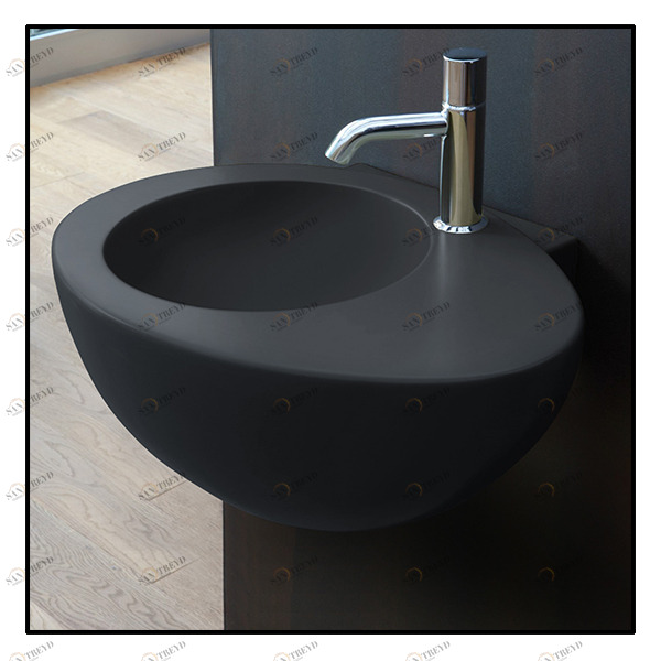 LGLS56CM Подвесная раковина настенная овальная Ceramica Cielo  серая 