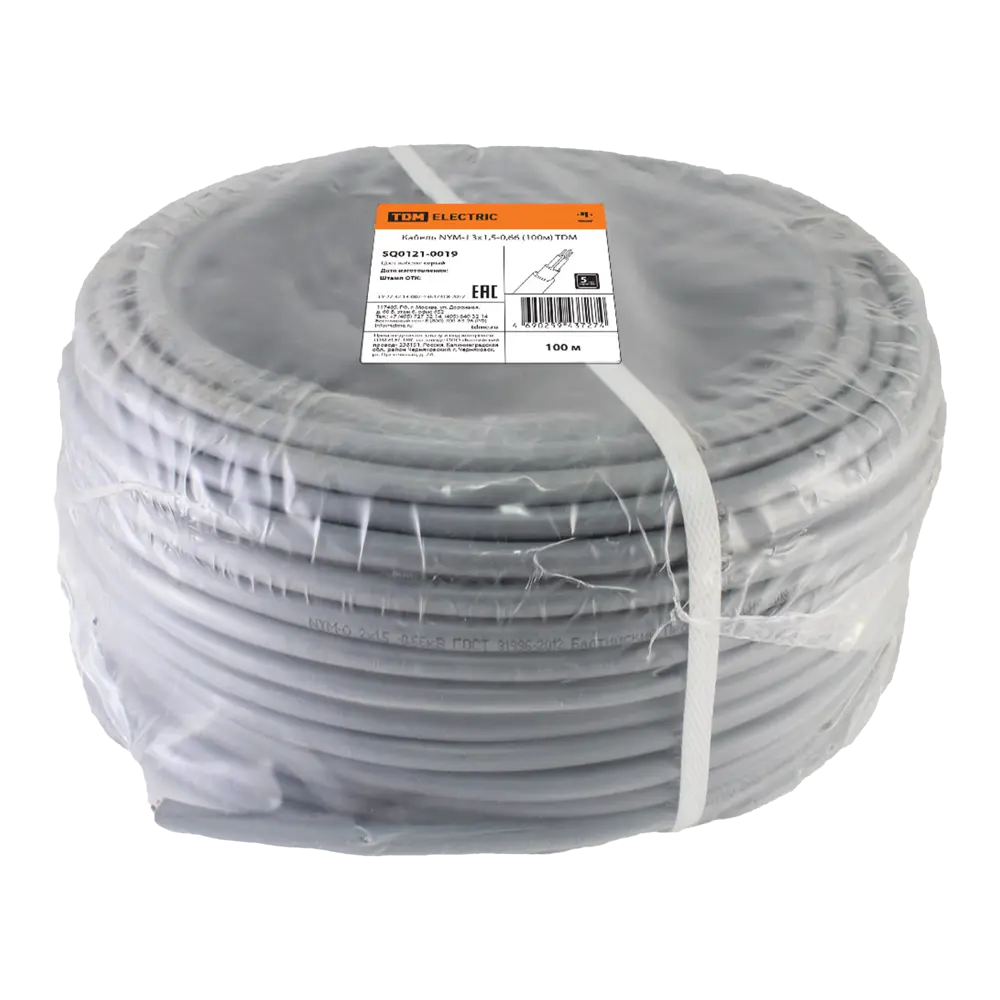 Кабель Tdm Electric NYM 3x1.5 100 м ГОСТ цвет серый 84574115 STLM-2184305  - Вид №1