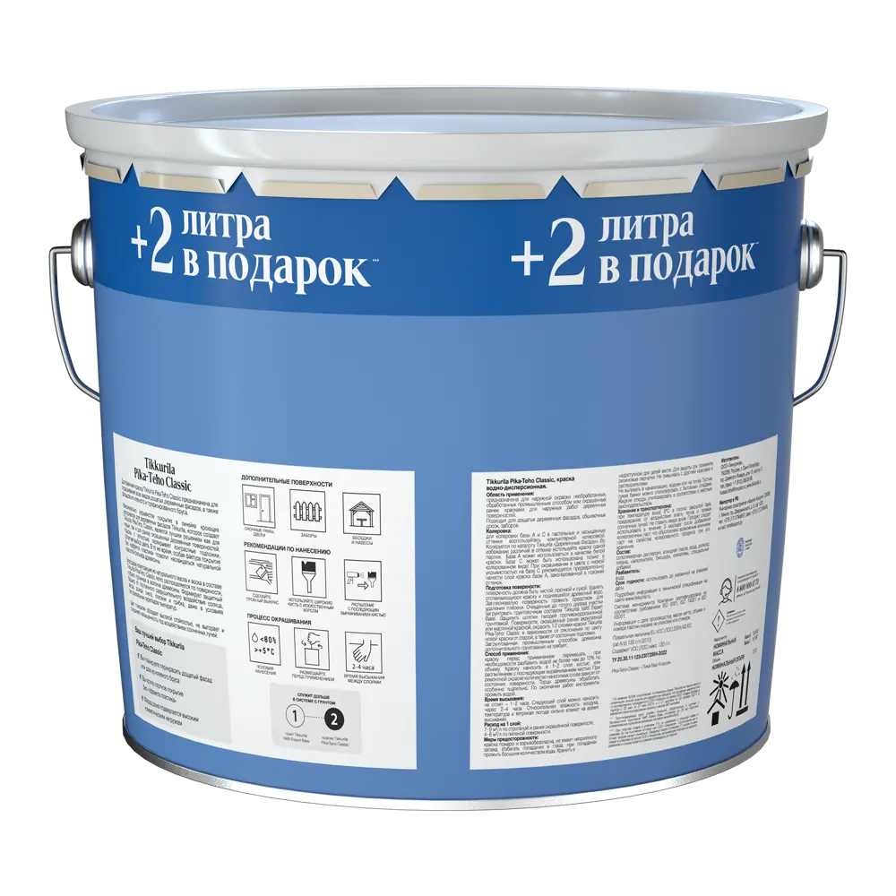 Краска для деревянных фасадов Tikkurila Pika-Teho Classic матовая цвет прозрачный база С 11 л STLM-2126637 - Вид №1
