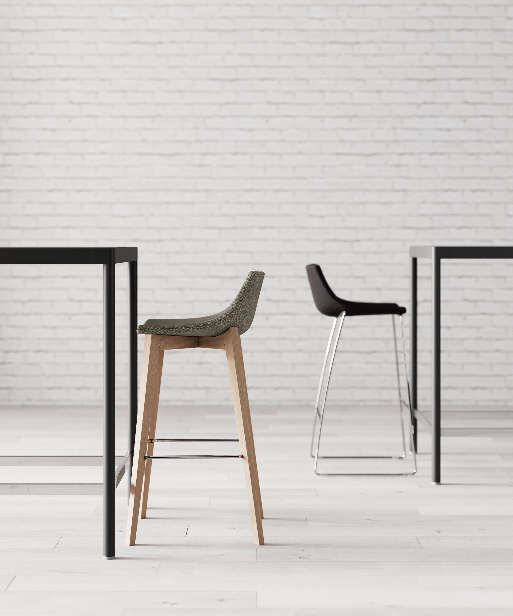 Высокий табурет из ткани с подставкой для ног Las Mobili SUPEROTTO ARCH-00094199 - Вид №2