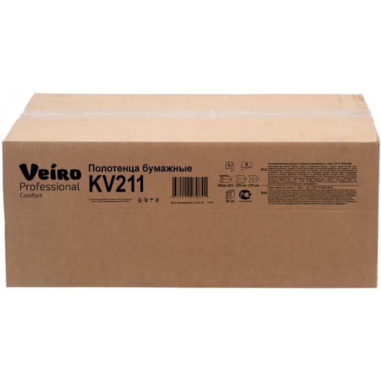 KV211 Veiro Бумажные полотенца листовые Veiro Professional Comfort KV211 H3 20 пачек по 180 листов  - Вид №2