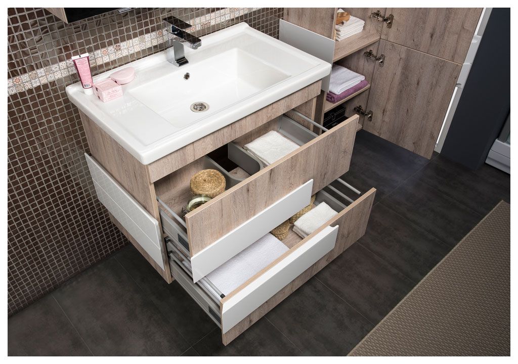 Тумба с раковиной Aquanet Мадейра 80 дуб кантри 0018307100182324 - Вид №6