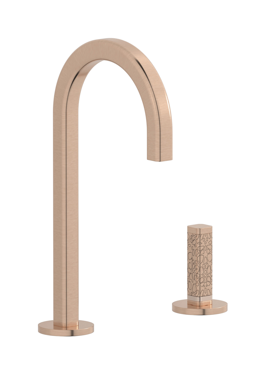 Смеситель для раковины на 2 отверстия WE ARE IB ei394sr_4 Brushed Rose Gold Elio