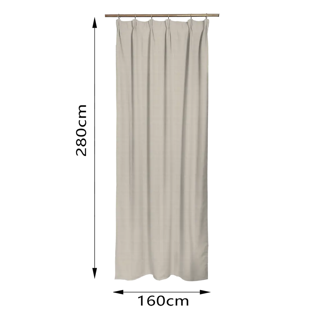Штора на ленте Inspire Lerata 160x280 см цвет кремовый 83562038 STLM-2063449  - Вид №4
