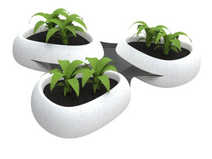 Реконструированная каменная скамья со встроенной плантатором