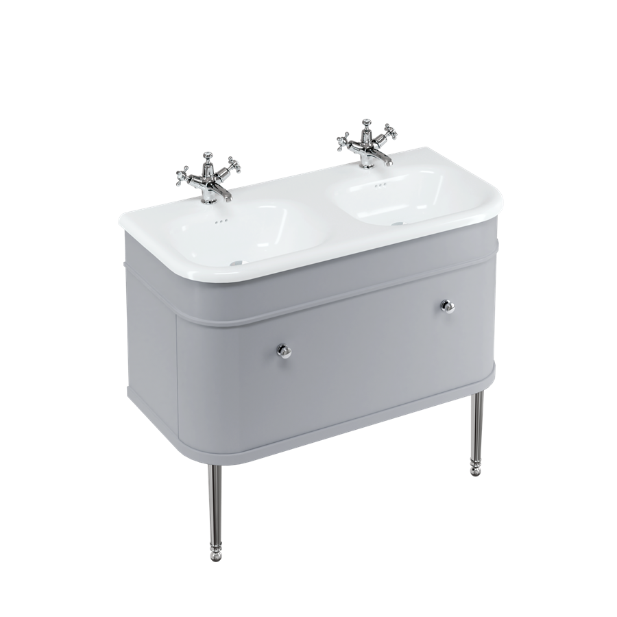 Burlington Chalfont Chalfont 1000мм Тумбочка с одним ящиком - Классический серый с никелевыми ножками CH100G-CHLEGNKL  - Вид №2