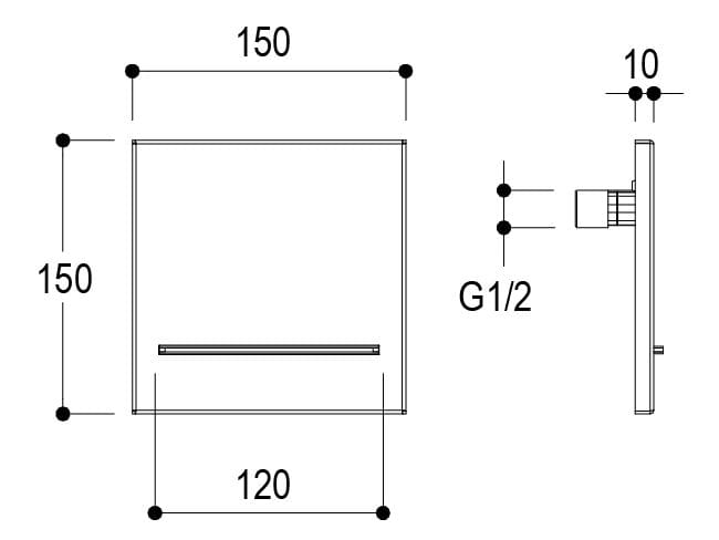 Нержавеющая сталь настенный водопад встраиваемые насадки для душа Ritmonio 75A046 ARCH-00066299 - Вид №1