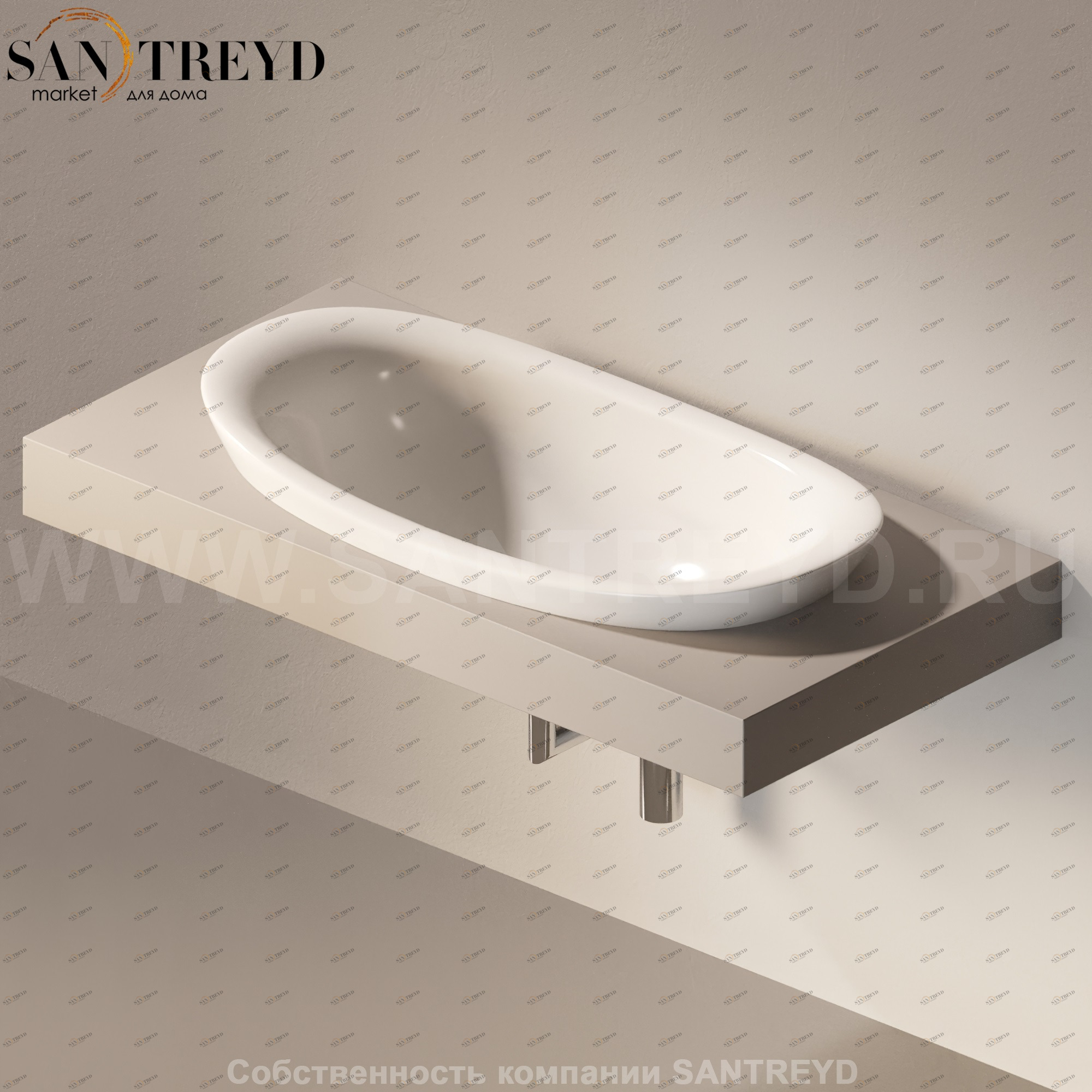 Flaminia IO e SI Столешница с отверстием под раковину серая IO90M1.1019 Ceramica Flaminia IO90M11019