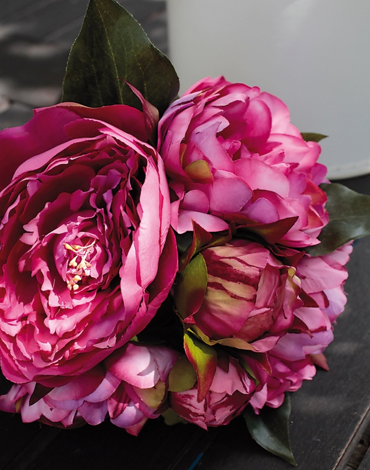 2618 420 a3 Пион шелковый, 6-цветков, 35 см, вишневый H-andreas  - Вид №1