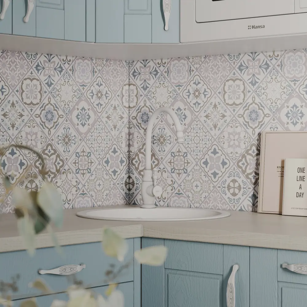 Фасад кухонный Delinia ID Томари голубой с геометрической филенкой 82011010 STLM-0017387 - Вид №9