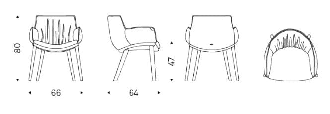 Кожаный мягкий стул с подлокотниками Cattelan italia Ронда ARCH-00048558 - Вид №2