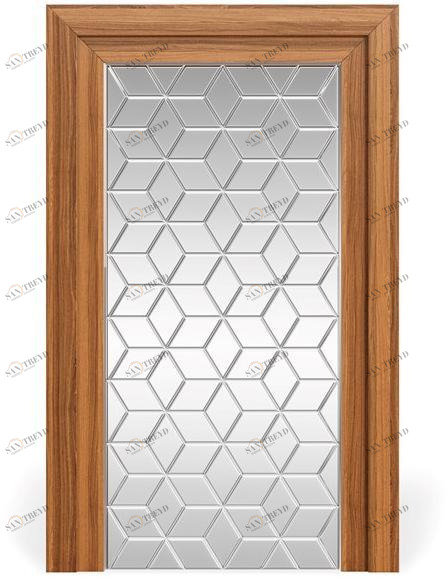 DWFI Прямоугольное зеркало из шпона дерева в раме  00002388 