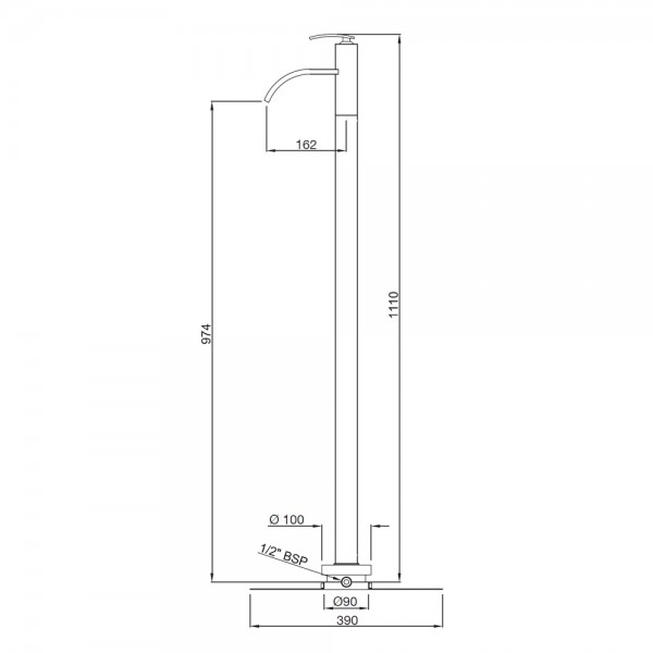 SIG-CHR-41027 Смеситель напольный однорычажный Artize Signac Хром  - Вид №1