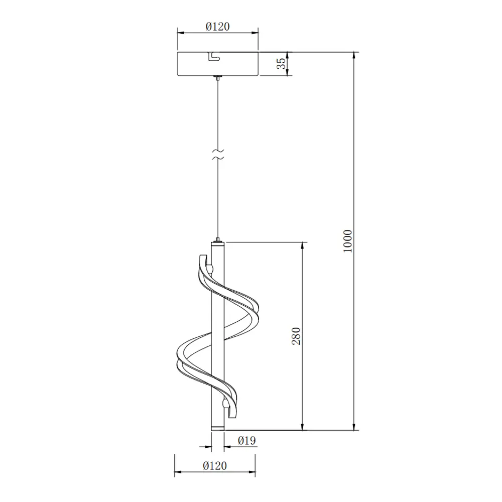 Подвесной светильник светодиодный Helix FR6097PL-L10B цвет черный 89335089 STLM-2015856 Freya  - Вид №9