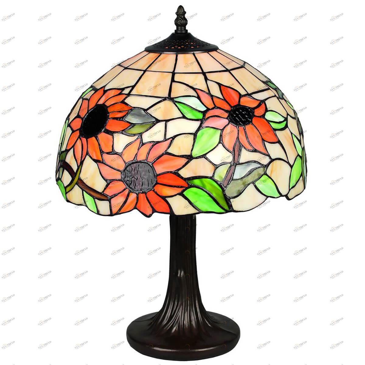 Настольная лампа Omnilux OML-80704-01 OMNILUX ВИТРАЖ 191079 Зеленый;красный;черный 