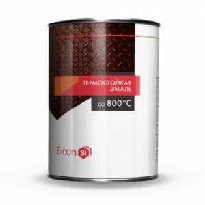 Эмаль термостойкая Elcon до +1000 черная 0,8 кг.