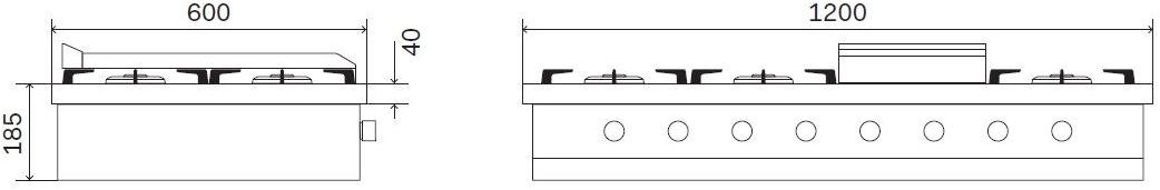 Ilve Газовая плита из нержавеющей стали Professional plus Hcp120fd Santreyd  - Вид №1