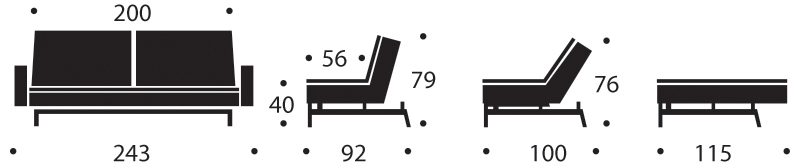 Диван Dublexo с мягкими подлокотниками Round и ножками Styletto, индиго Innovation Living DUBLEXOARM558 - Вид №13