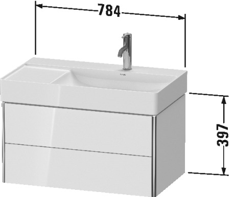 XS416909494 XSquare Тумбочка подвесная Баклажан шелковисто-матовый лак Duravit - Вид №1