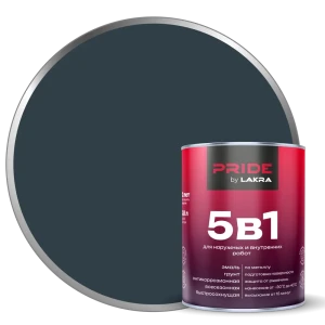 ЛАКРА Грунт-эмаль 5в1 по ржавчине графит 0.8 л - защита металла до 12 лет 89410849