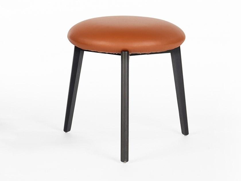 Wildspirit Низкий деревянный табурет со встроенной подушкой Macaron sun-id-1365617 - Вид №1