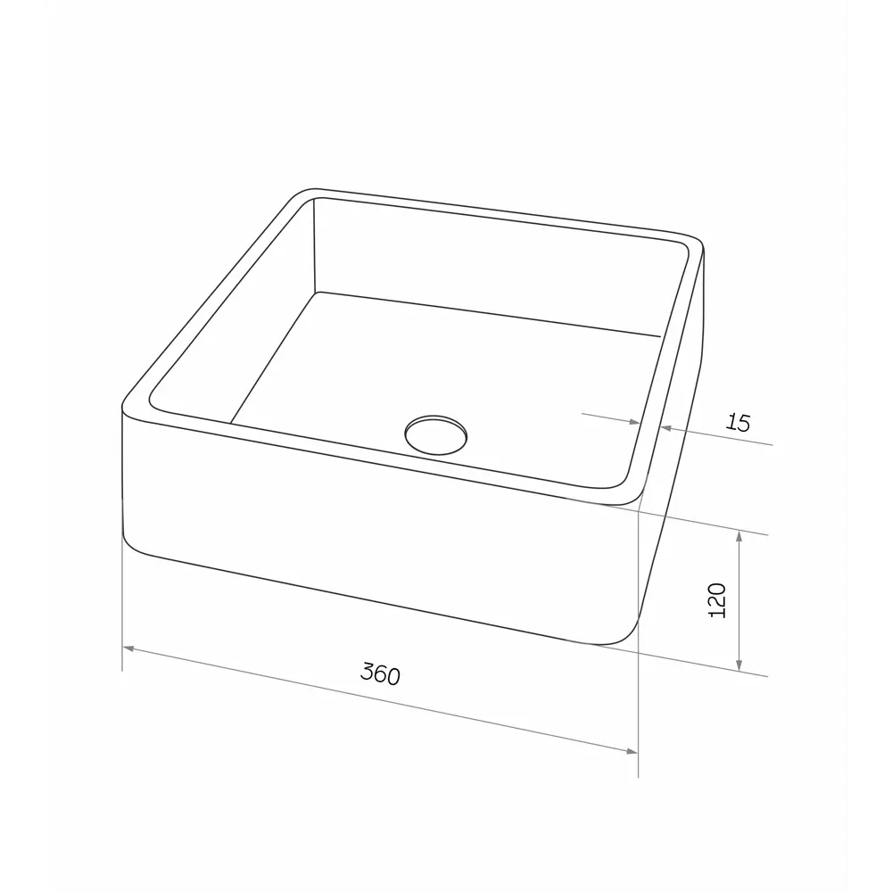 Раковина Square накладная 36x36 см цвет бежевый матовый Santreyd STLM-2109657 - Вид №5