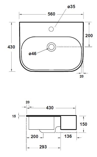 Керамический овальный полукруглый умывальник Olympia Ceramica Synthesis Eco ARCH-00139277 - Вид №2